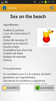 Recetas de cócteles android App screenshot 1