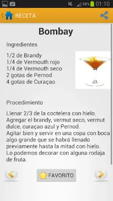 Recetas de cócteles android App screenshot 2